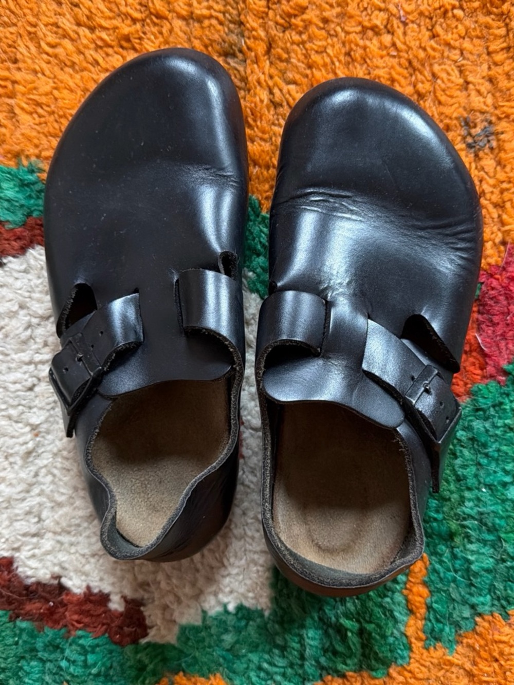 Black Leather London Birkenstocks 37